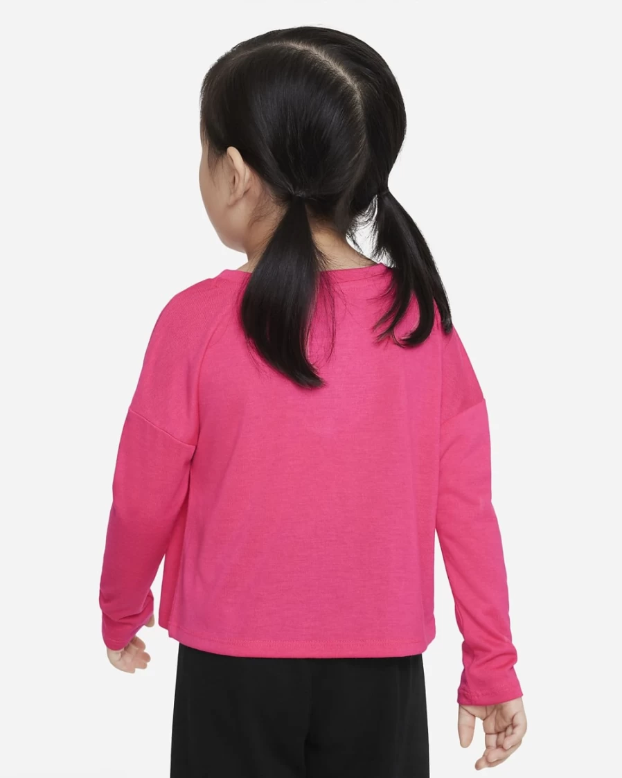 Nike Icon Clash Long Sleeve T-Shirt for Girls - Hyper Pink Toddler Top