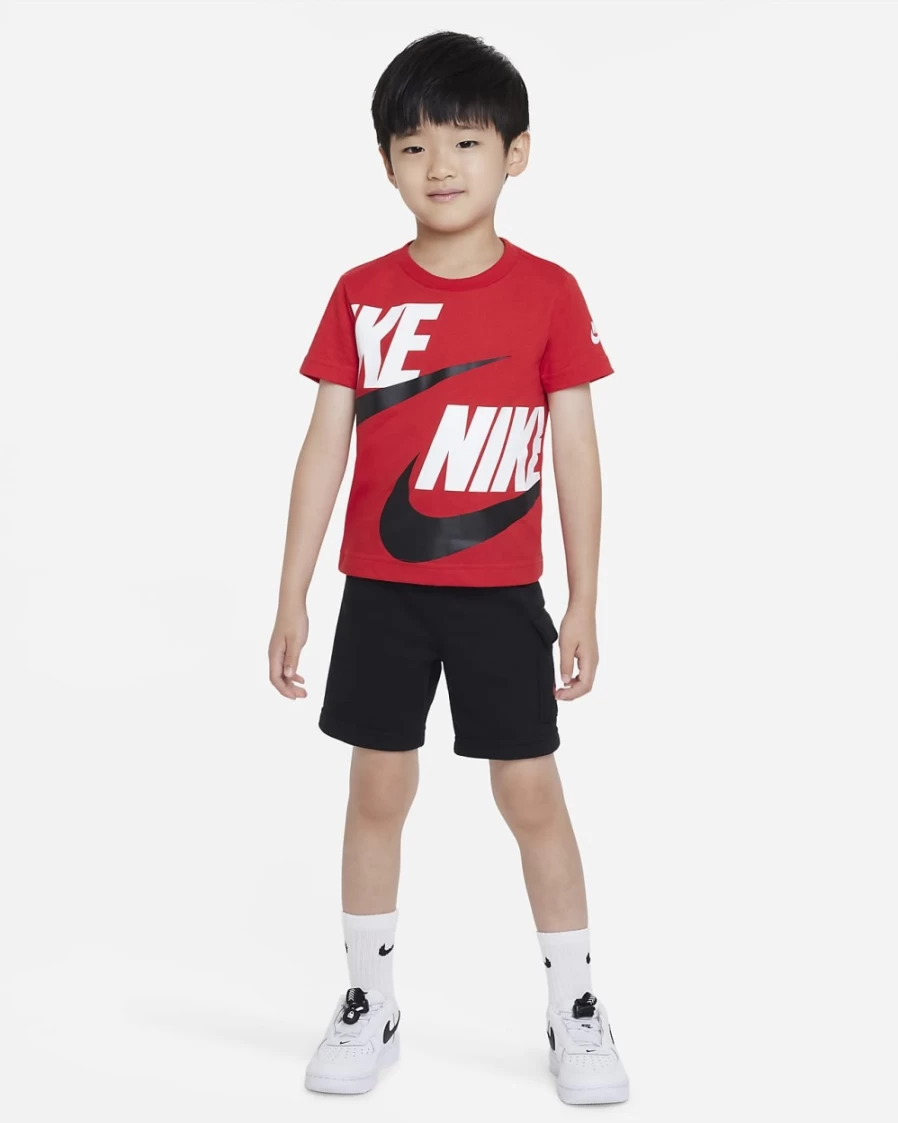 Nike Boys' Black Cargo Shorts Set - Toddler Athletic Play Shorts