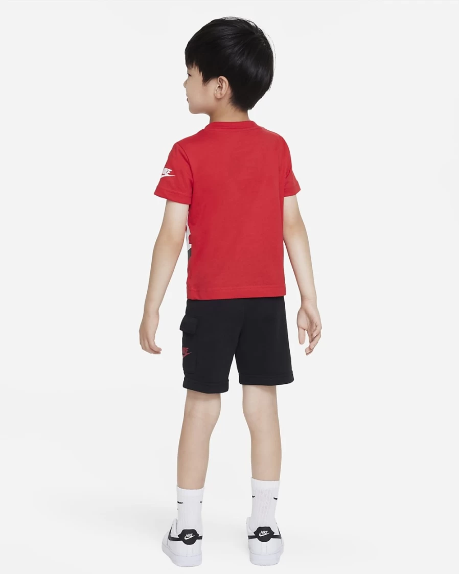 Nike Boys' Black Cargo Shorts Set - Toddler Athletic Play Shorts