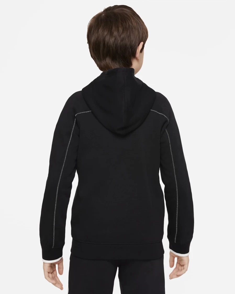 Nike Boys' Sportswear Full-Zip Hoodie - Black, Smoke Grey & White Color Options