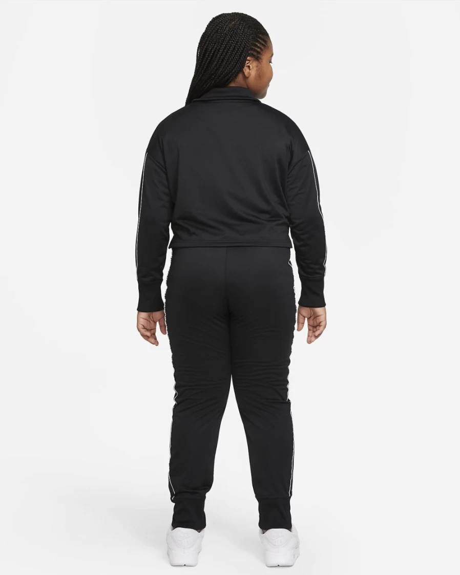Nike Girls' High-Waisted Black & White Tracksuit - Sportswear for Big Kids (Extended Sizes)