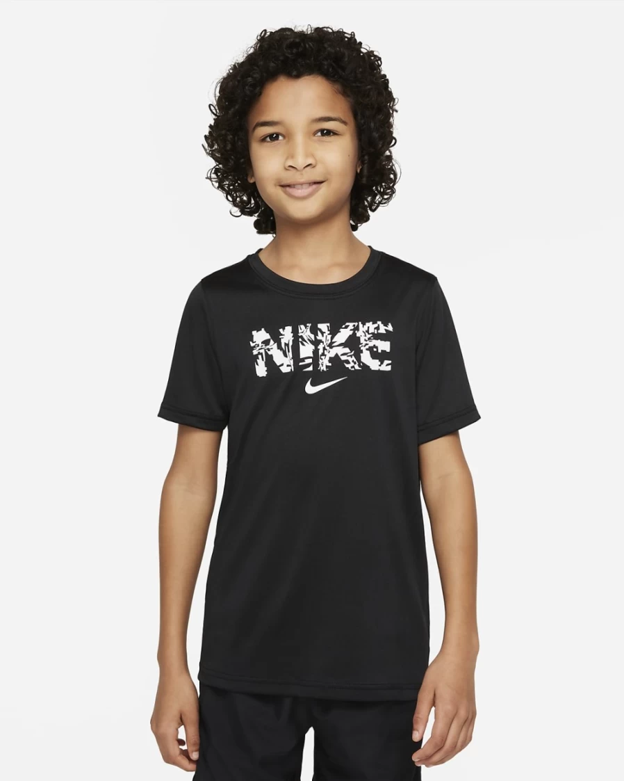 Nike Dri-FIT Black Boys' Training T-Shirt - Moisture-Wicking Workout Tee for Active Kids