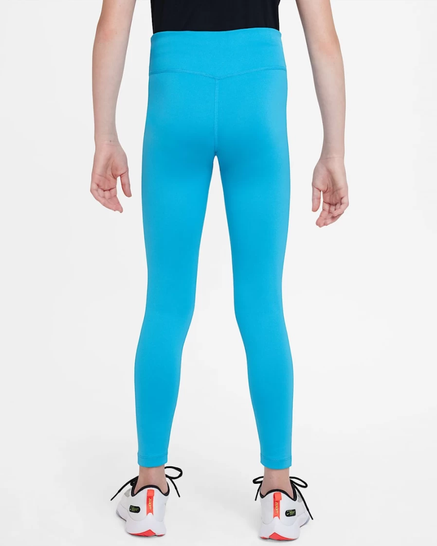 Nike Dri-FIT One Big Kids' Girls' Leggings - Laser Blue/White - Moisture-Wicking Comfort Fit