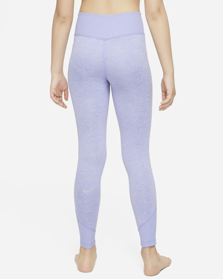 Nike Dri-FIT Yoga Leggings for Girls - Light Thistle, Purple Chalk & Heather Colors