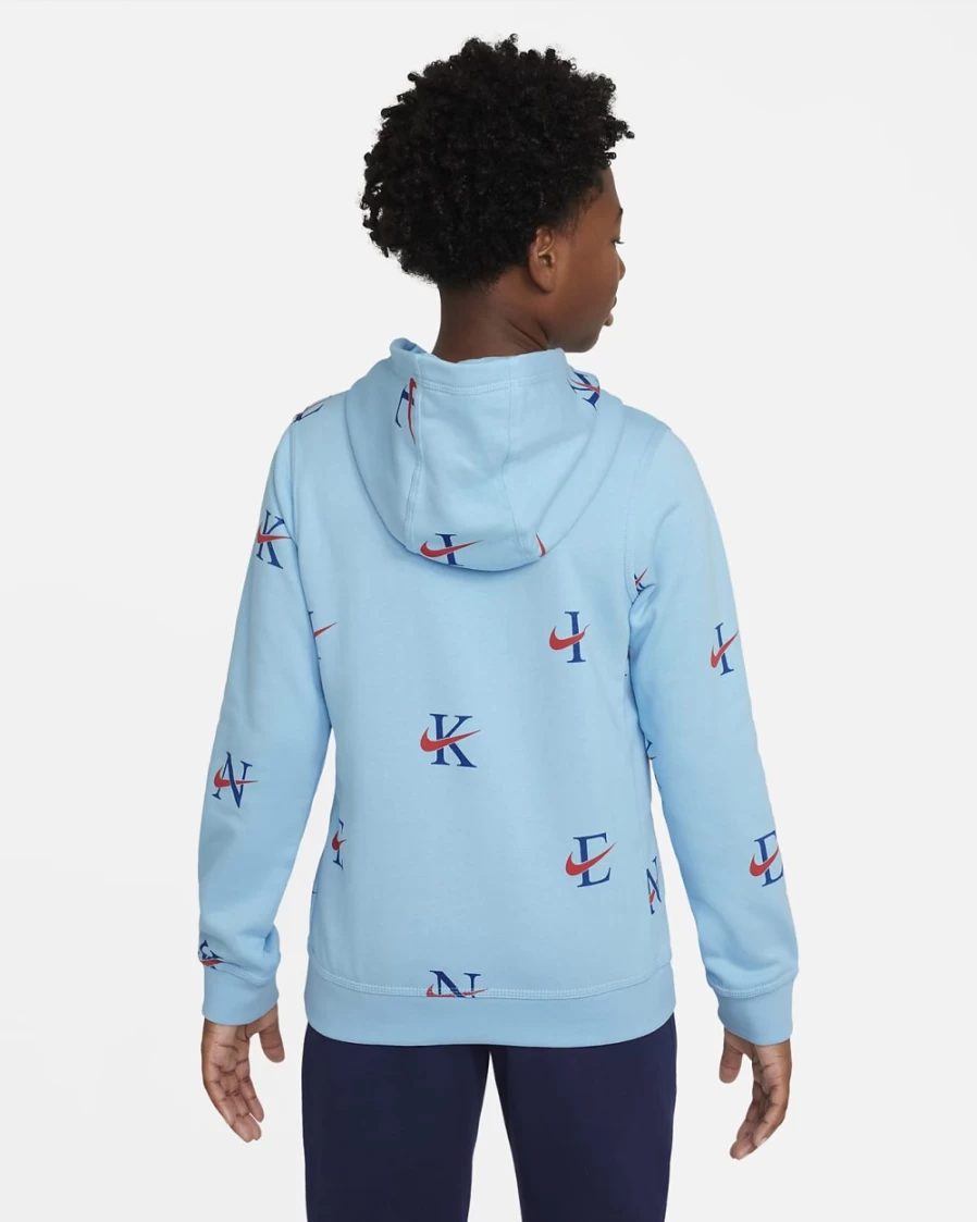 Nike Boys' Blue Chill Hoodie - Sportswear Club Big Kids' Pullover