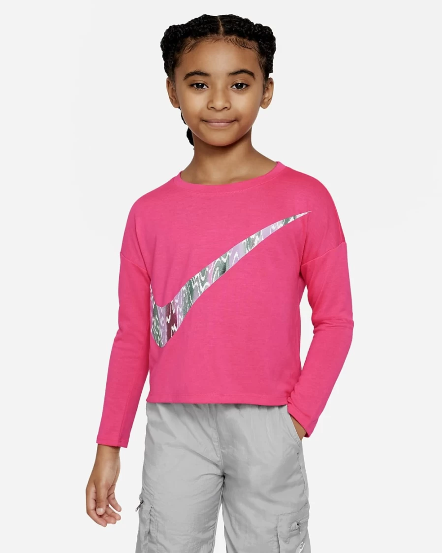 Nike Icon Clash Long Sleeve T-Shirt for Girls - Hyper Pink Tee
