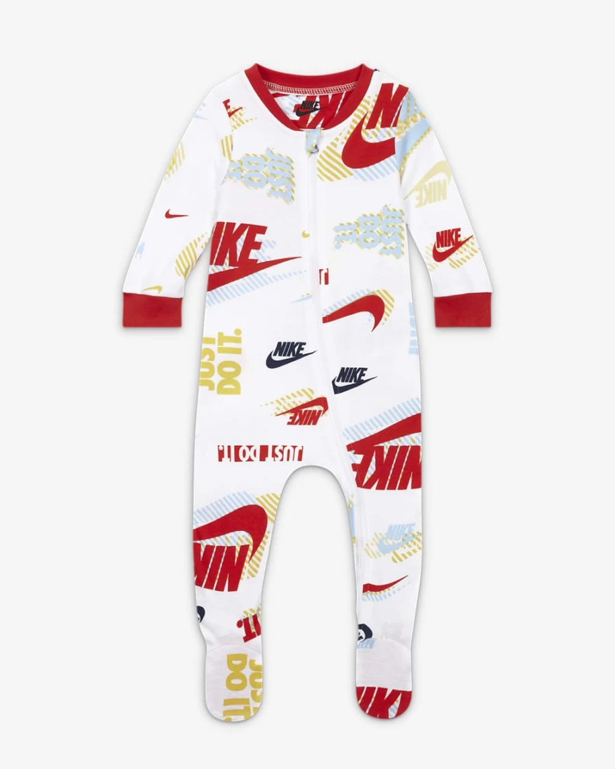 Nike Boys' White Active Joy Footed Baby Coverall - Comfortable One-Piece Outfit