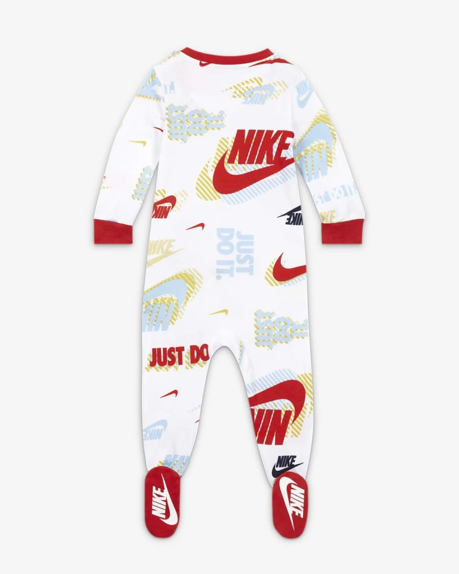 Nike Boys' White Active Joy Footed Baby Coverall - Comfortable One-Piece Outfit