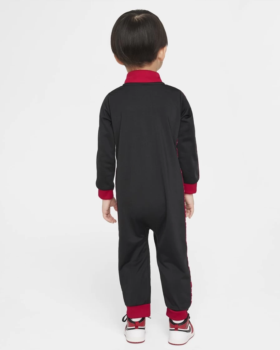 Nike Jordan Baby Boys Black Full-Zip Coverall (0-9 Months)