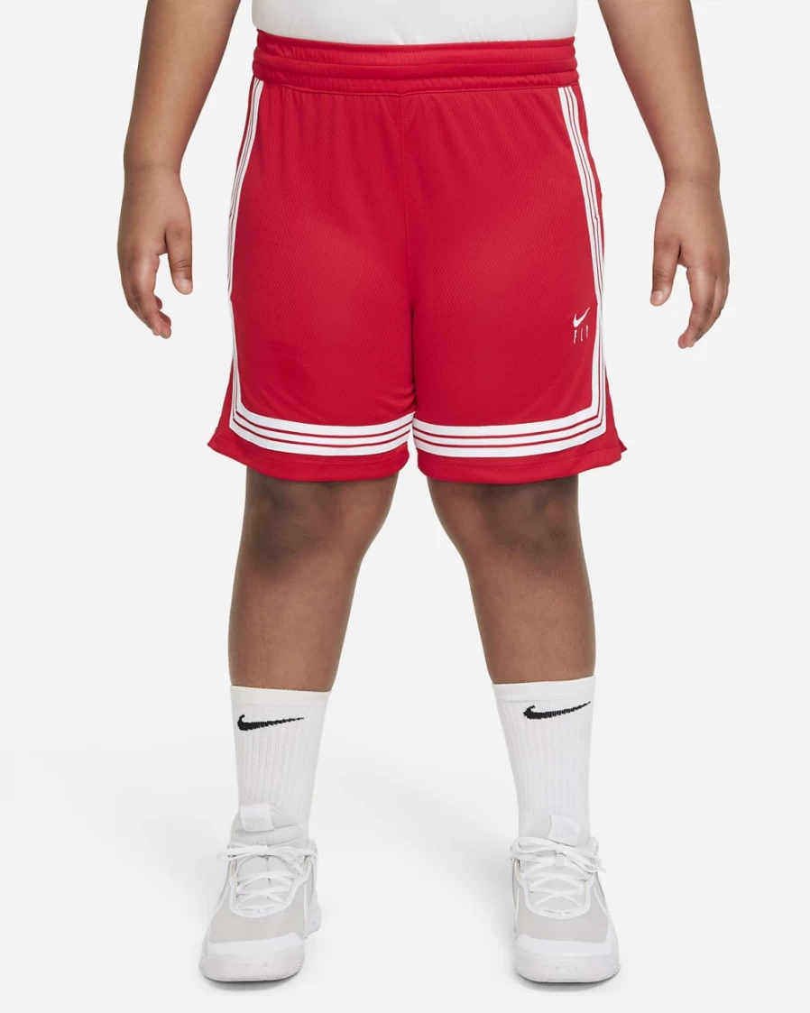 Nike Dri-FIT Fly Crossover Girls' Training Shorts - University Red/White - Big Kids' Extended Size