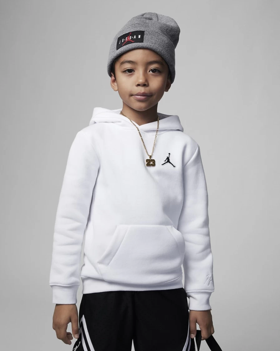 Nike Jordan Boys' White Pullover Hoodie - Little Kids' Sweatshirt
