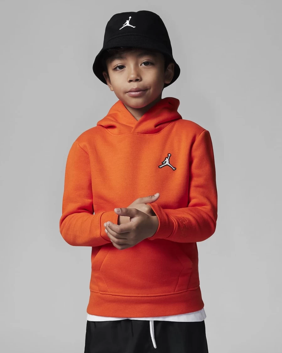 Nike Jordan Team Orange Pullover Hoodie for Boys - Little Kids' Athletic Sweatshirt