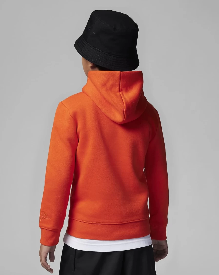 Nike Jordan Team Orange Pullover Hoodie for Boys - Little Kids' Athletic Sweatshirt