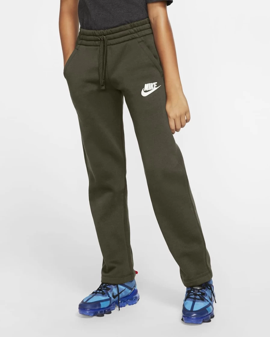 Nike Sportswear Club Fleece Boys' Open-Hem Pants - Rough Green/White