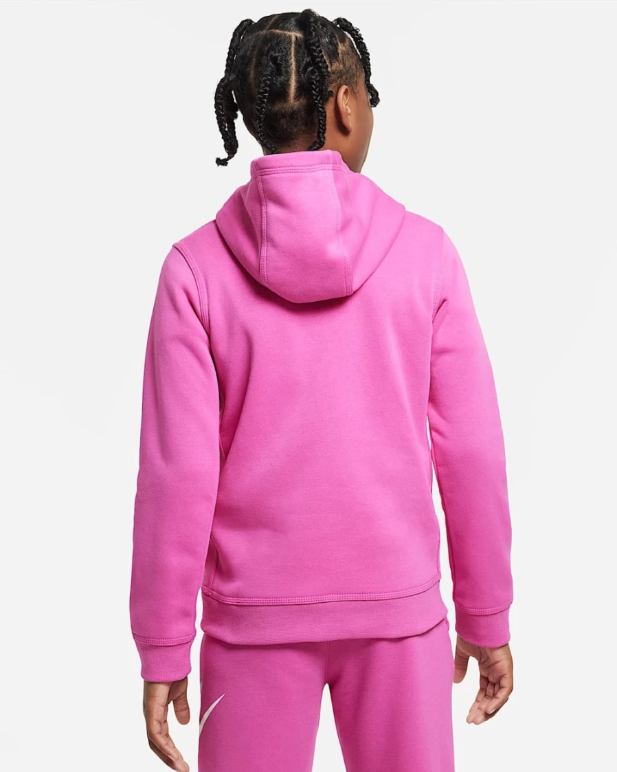 Nike Boys' Sportswear Club Fleece Pullover Hoodie - Active Fuchsia, White, Black