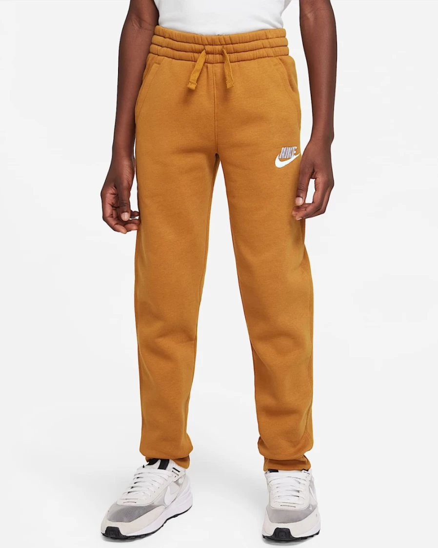 Nike Boys' Sportswear Club Fleece Pants in Desert Ochre & White