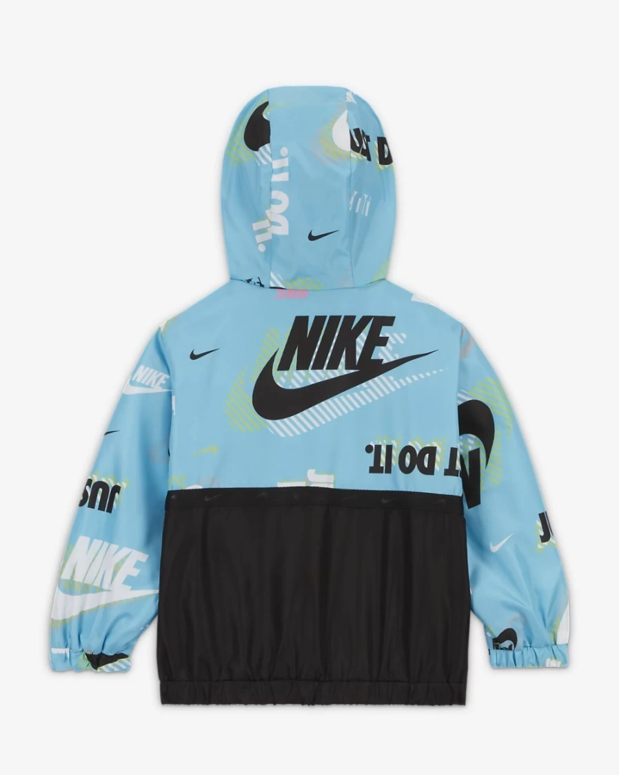 Nike Baltic Blue Half-Zip Print Blocked Anorak Jacket for Baby Boys (12-24 Months)