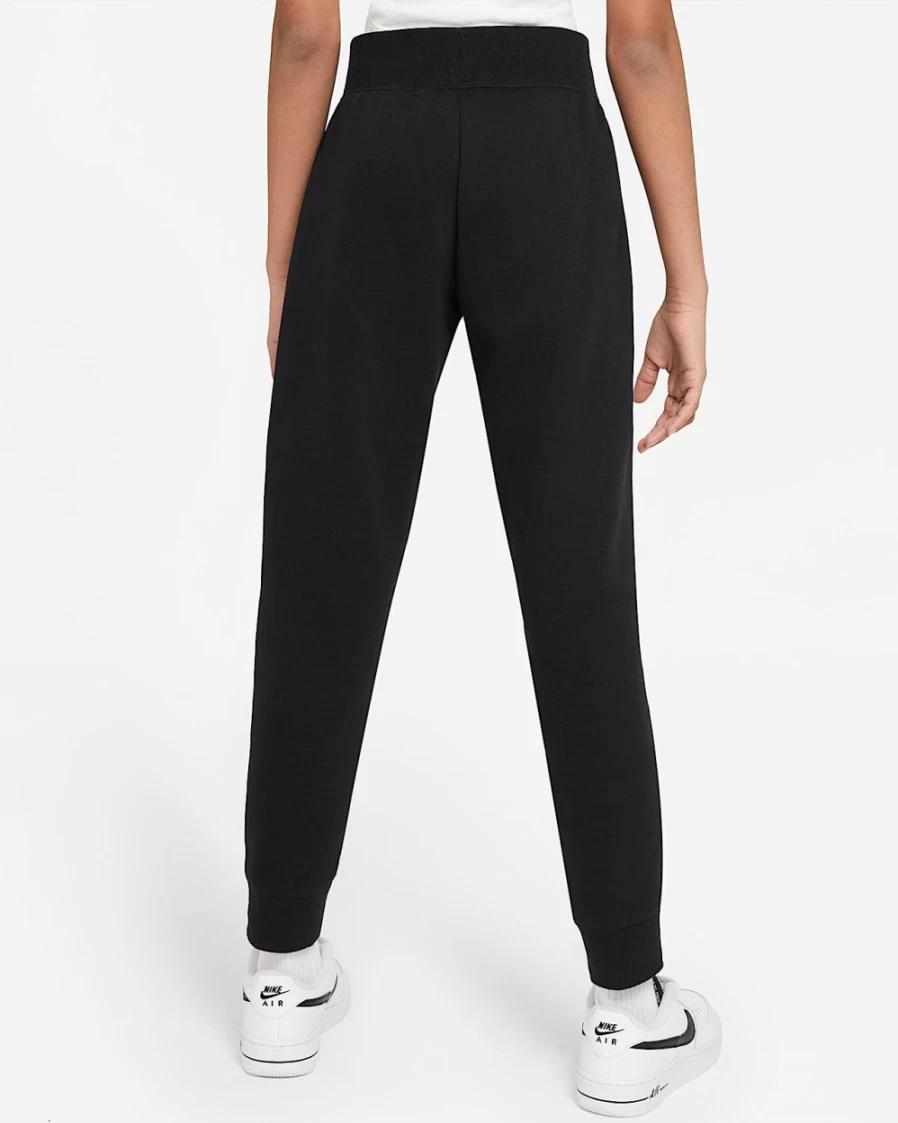 Nike Sportswear Club Fleece Pants for Girls - Black/White Comfort Fit Casual Trousers