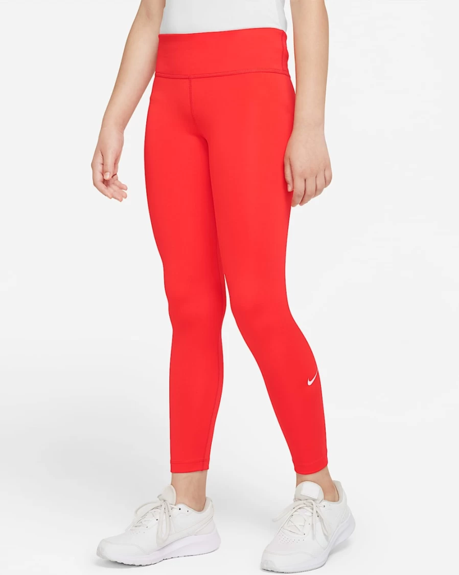 Nike Dri-FIT One Big Kids' Girls' Leggings - Light Crimson/White Athletic Training Pants