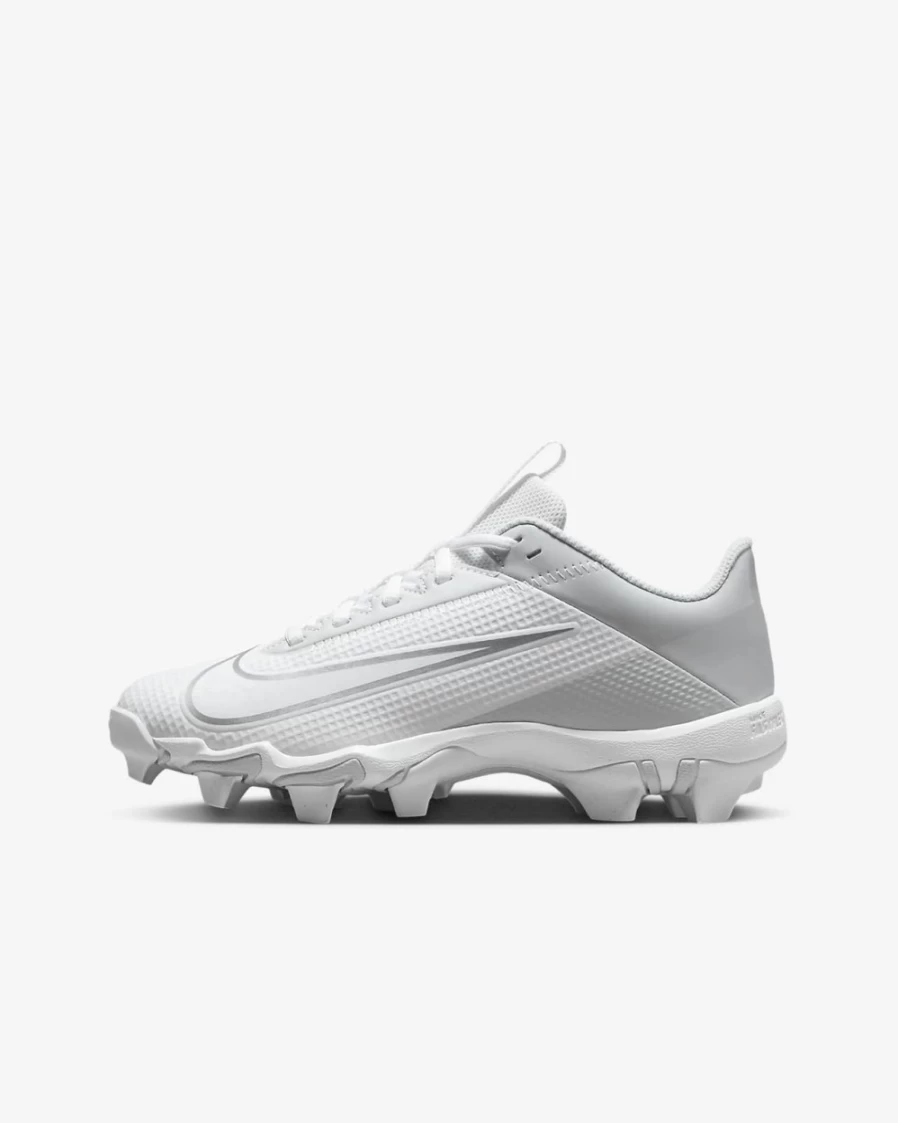Nike Vapor Edge Shark 2 Football Cleats for Boys - White/Pure Platinum/Metallic Silver