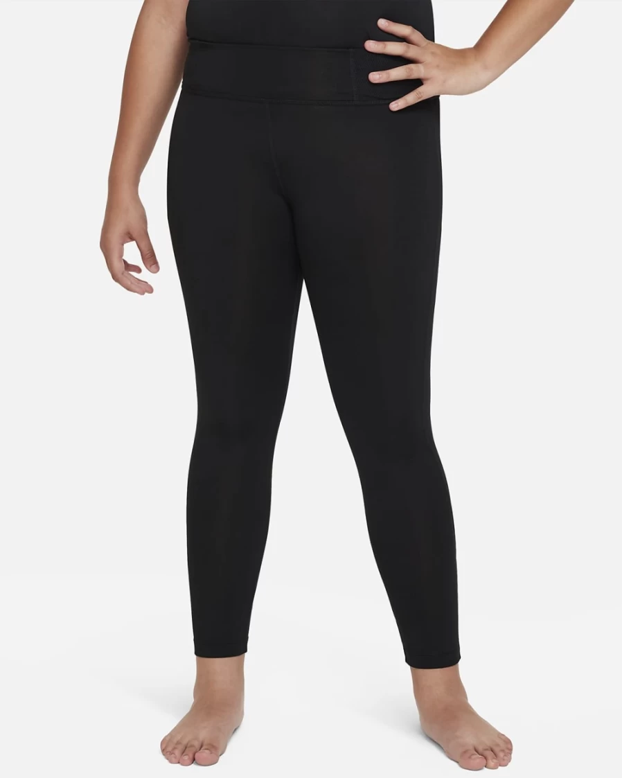 Nike Dri-FIT Yoga Leggings for Girls - Black Extended Size Big Kids' Athletic Pants