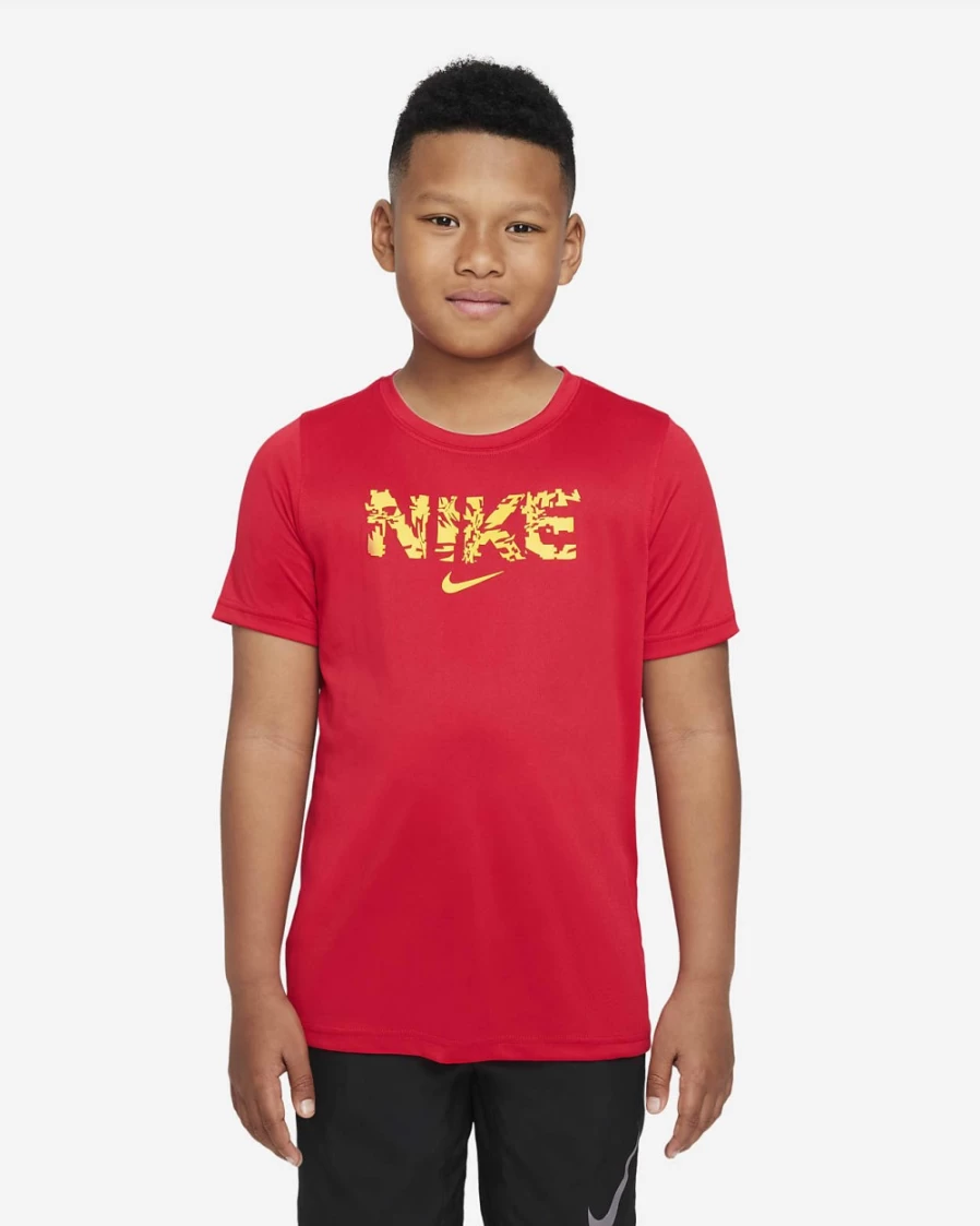Nike Boys' Dri-FIT Training T-Shirt - Moisture-Wicking, Breathable, University Red