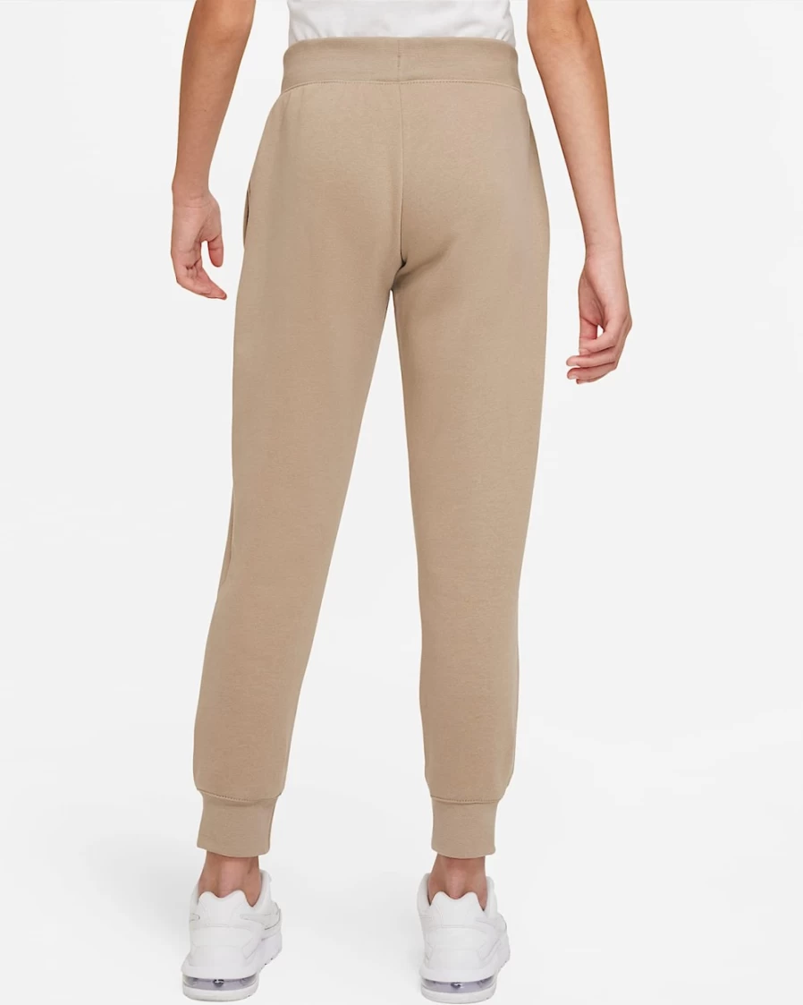 Nike Girls' Khaki & White Sportswear Club Fleece Sweatpants for Big Kids
