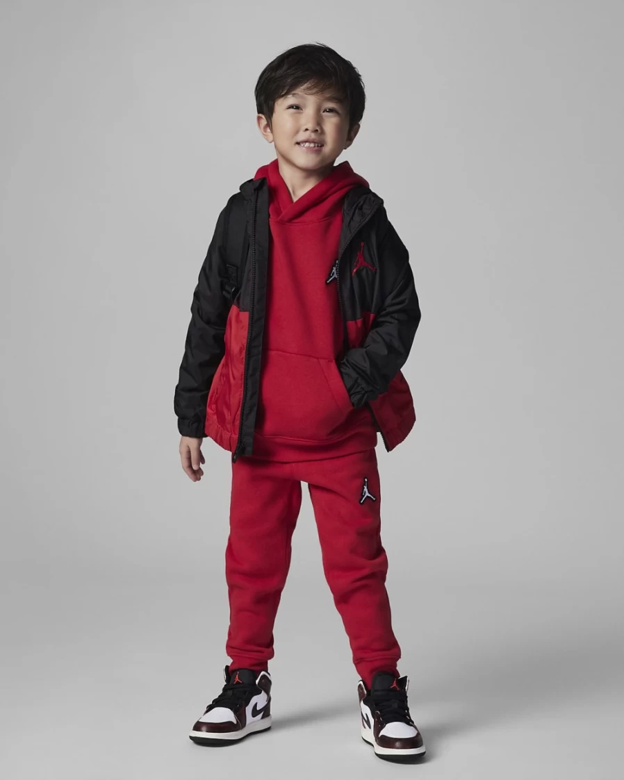 Nike Boys' Jordan Gym Red Hoodie and Pants Set - Little Kids' Athletic Outfit