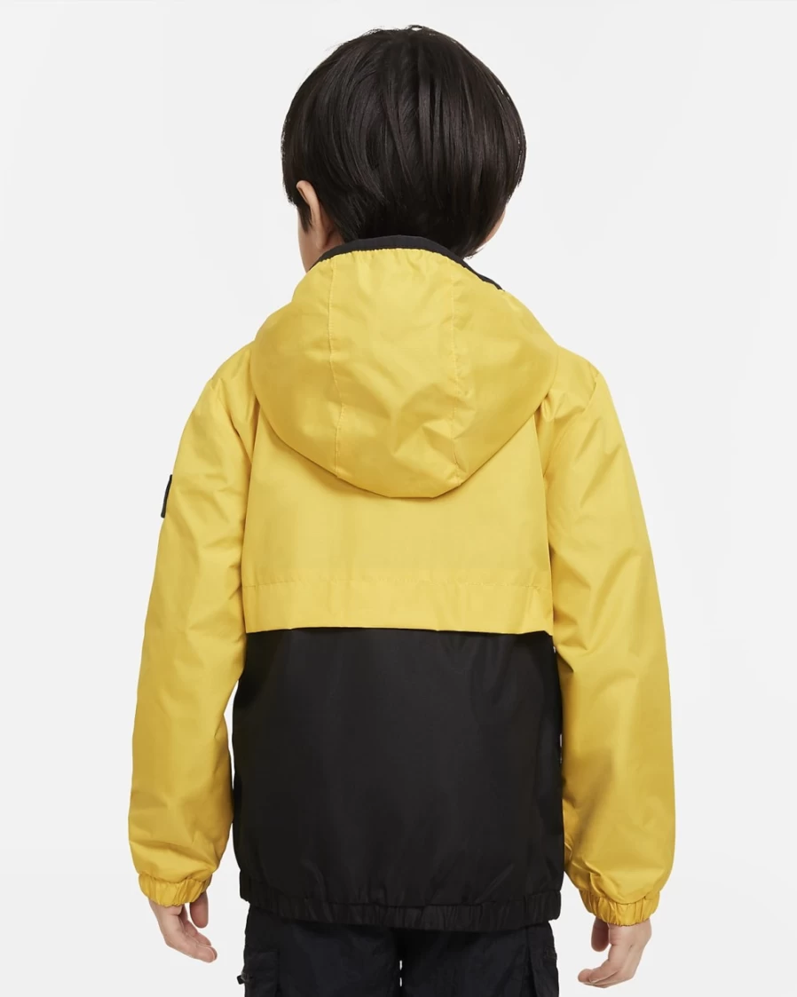 Nike Boys' Yellow Ochre Windrunner Full-Zip Hooded Jacket - Sportswear Running Coat