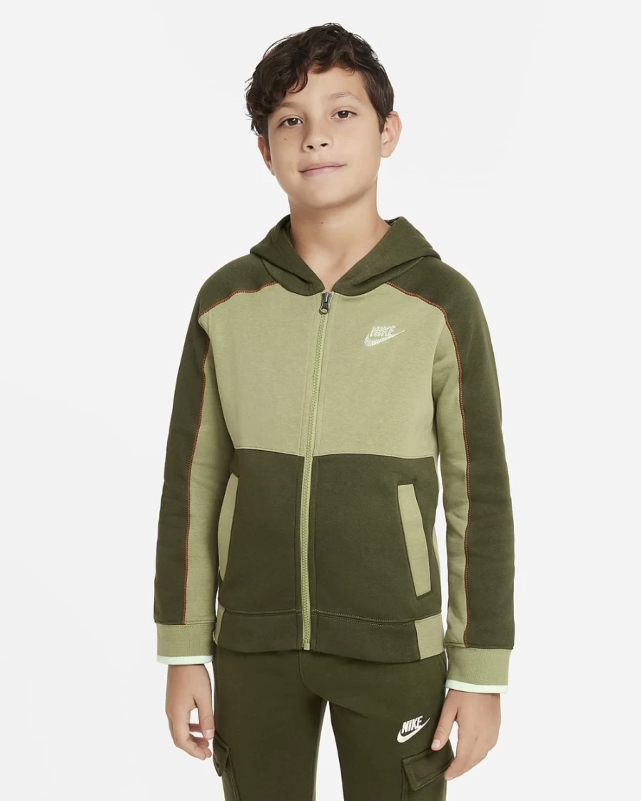 Nike Boys' Rough Green Alligator Mint Foam Full-Zip Hoodie - Sportswear Big Kids' Athletic Jacket