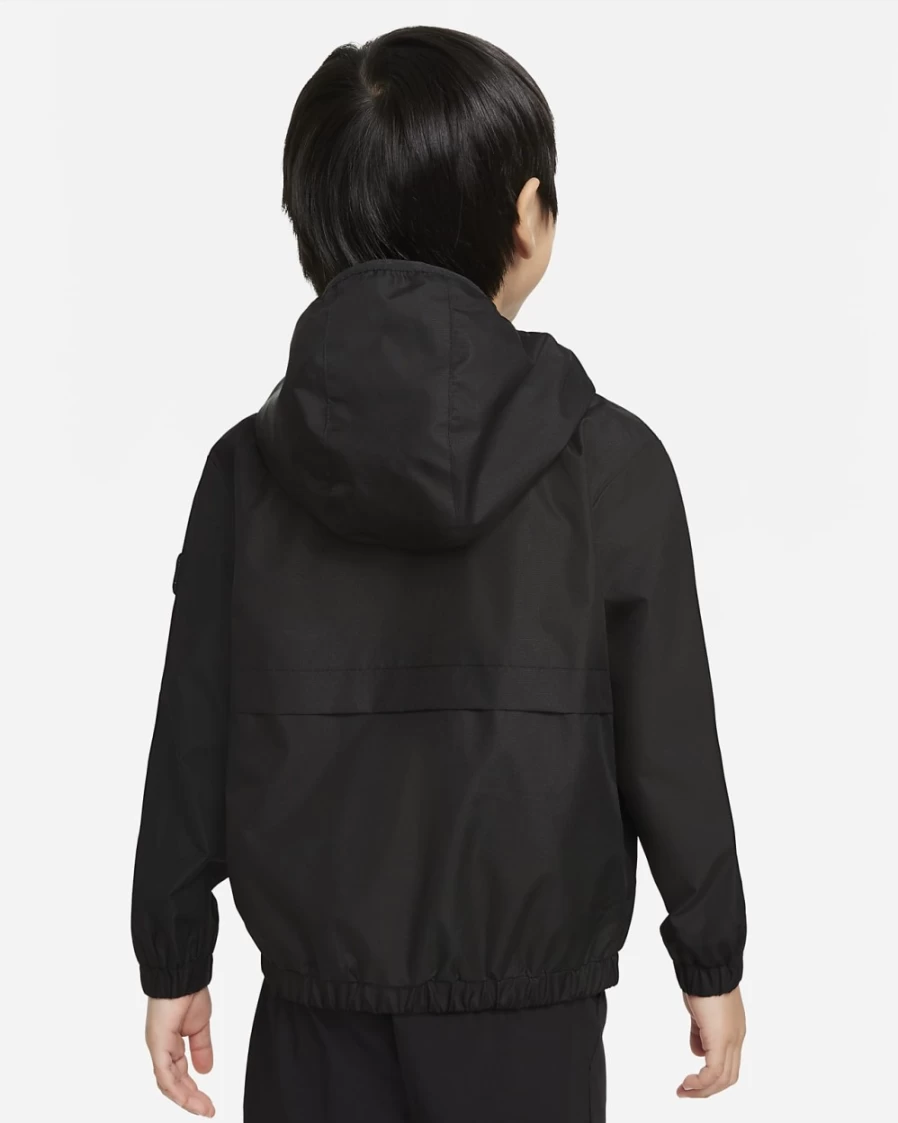 Nike Boys' Black Windrunner Full-Zip Hooded Jacket - Sportswear for Toddlers
