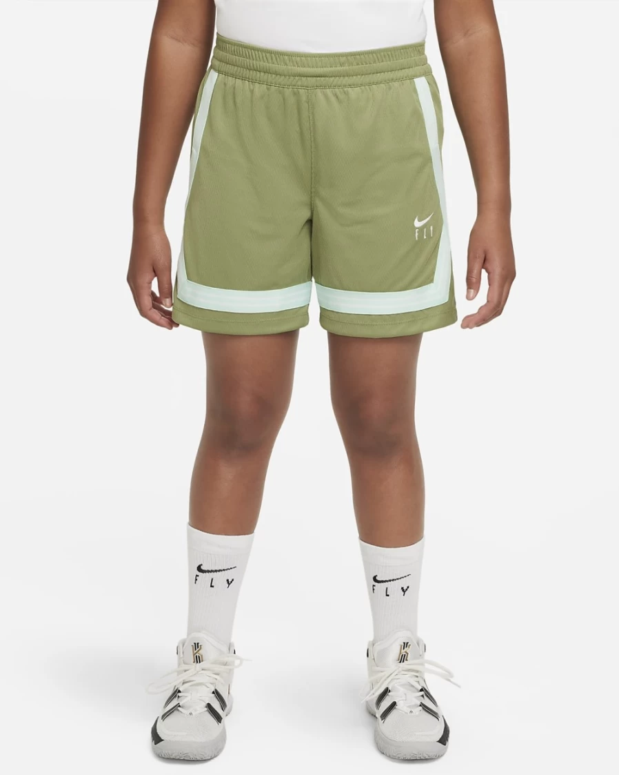 Nike Dri-FIT Fly Crossover Girls' Training Shorts - Alligator/White - Big Kids' Extended Size