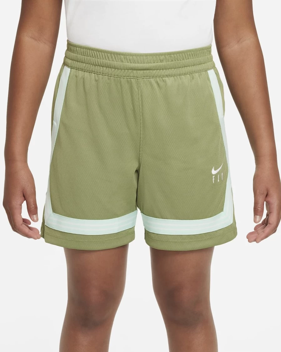 Nike Dri-FIT Fly Crossover Girls' Training Shorts - Alligator/White - Big Kids' Extended Size