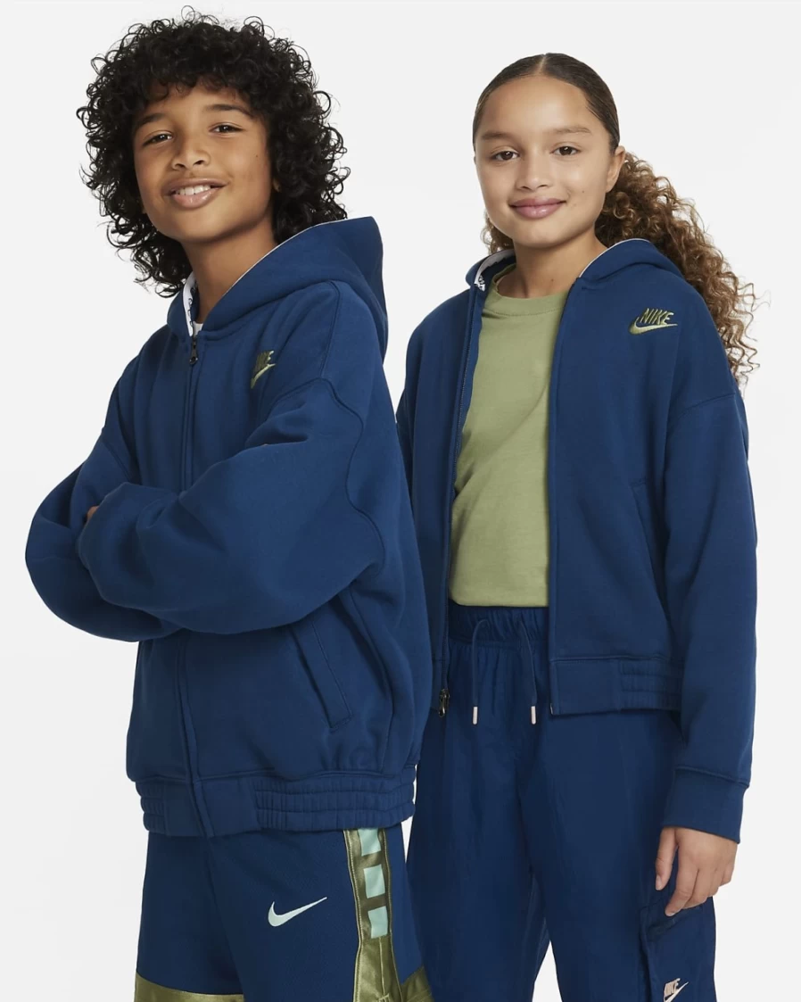 Nike Boys' Valerian Blue Alligator Culture of Basketball Full-Zip Hoodie Big Kids' Sweatshirt