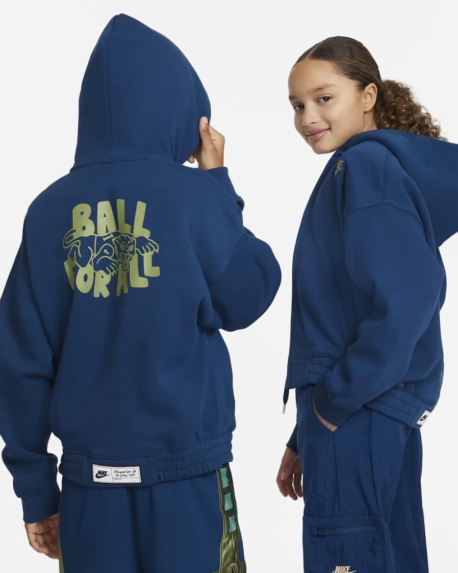 Nike Boys' Valerian Blue Alligator Culture of Basketball Full-Zip Hoodie Big Kids' Sweatshirt