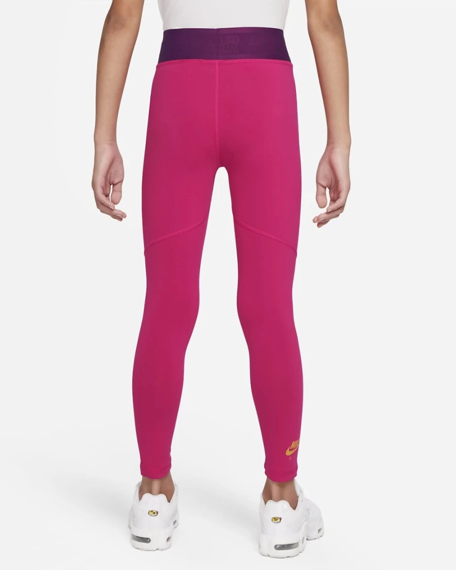 Nike Air Essentials Big Kids' Leggings for Girls - Rush Pink, Sangria, Dark Sulfur Colors