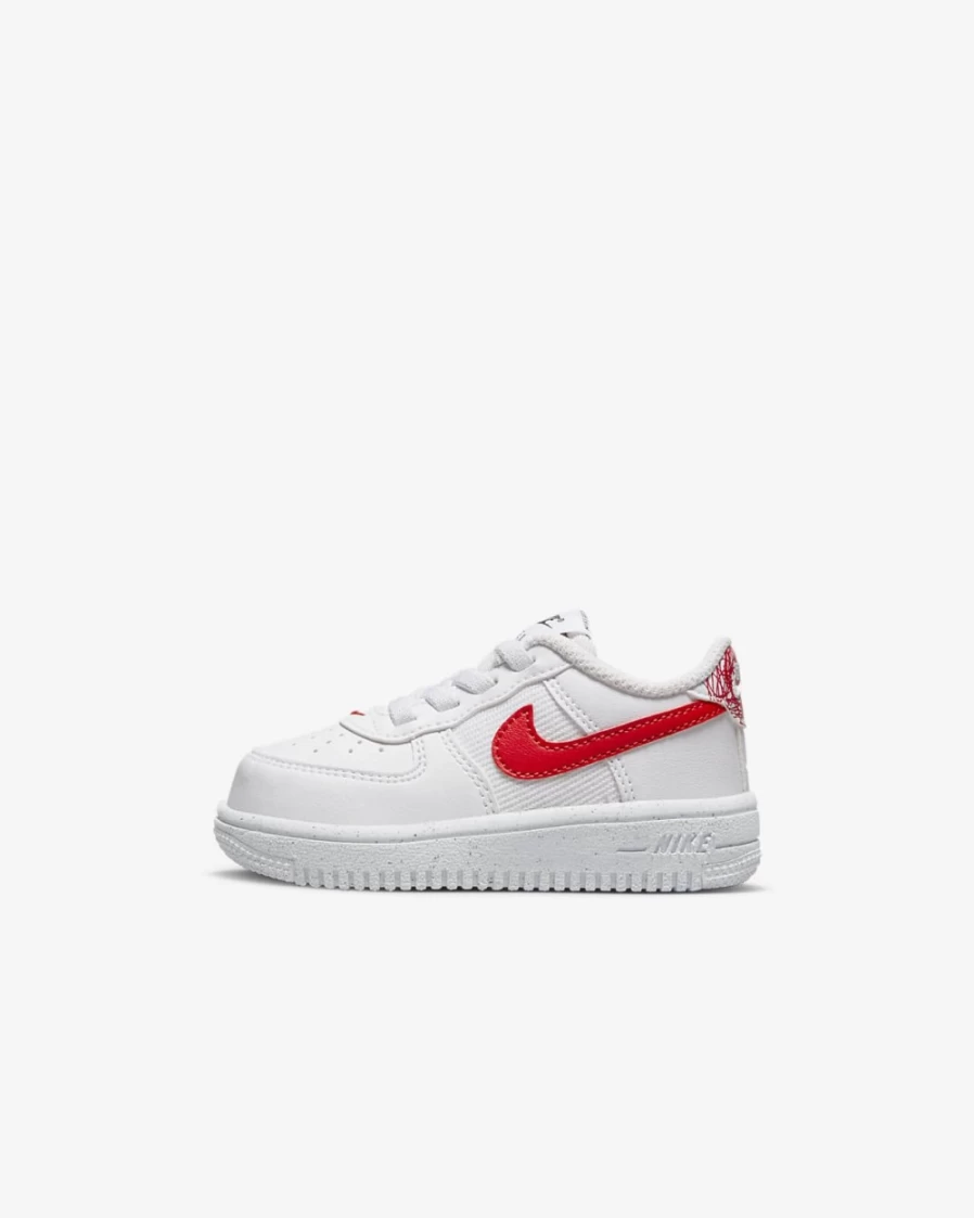 Nike Air Force 1 Crater Next Nature Toddler Shoes for Boys - White/Volt/Habanero Red Sneakers