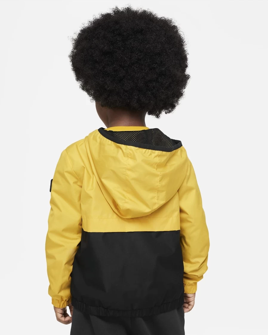 Nike Boys' Yellow Ochre Windrunner Full-Zip Hooded Jacket - Sportswear Running Coat