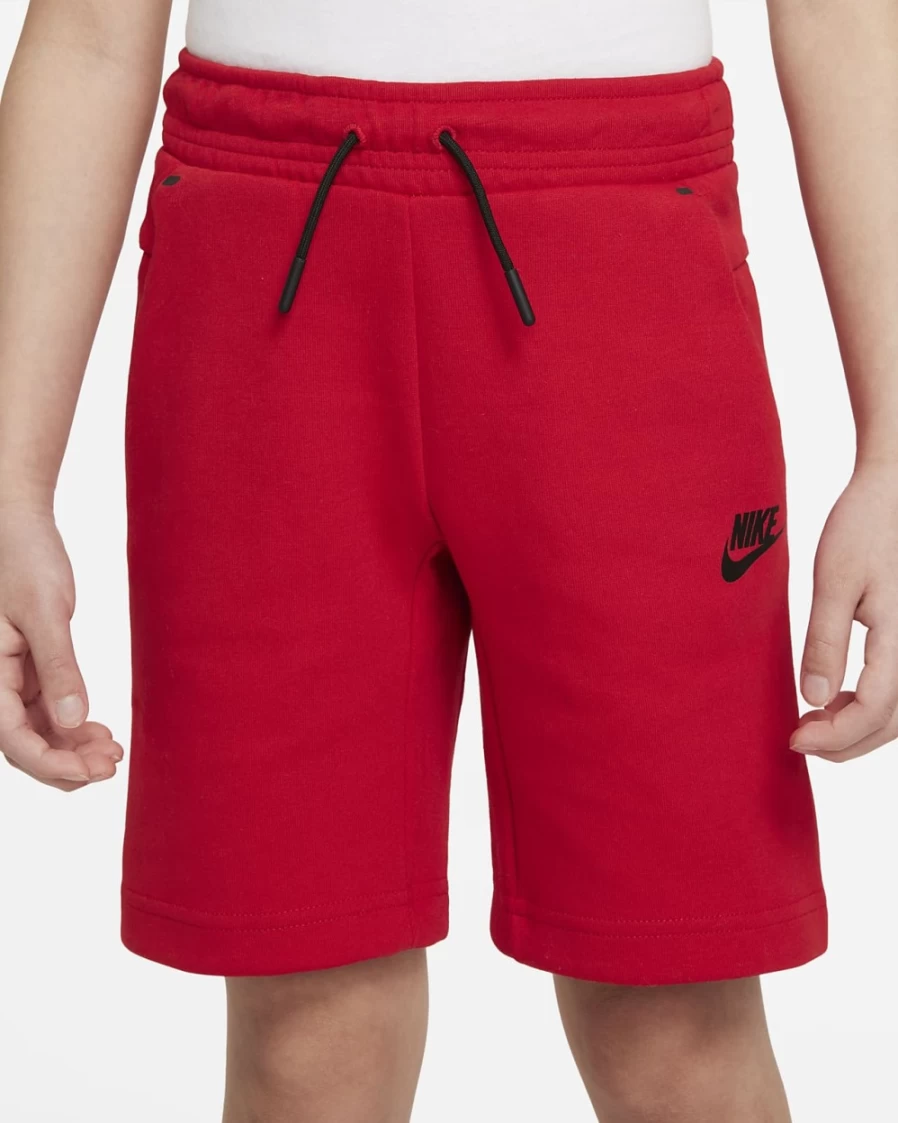 Nike Tech Fleece Boys' University Red Athletic Shorts for Active Kids