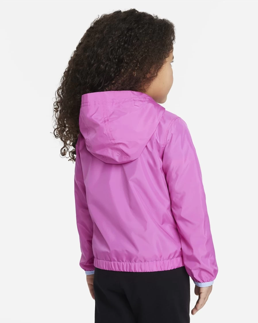 Nike Girls' Active Fuchsia 'Just Do It' Windrunner Jacket - Lightweight Running Jacket for Toddlers