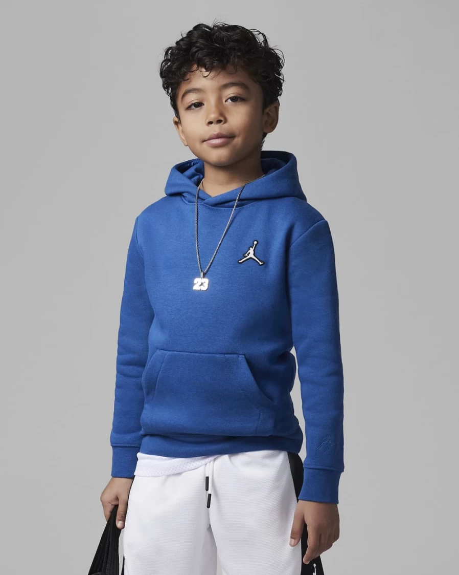 Nike Jordan True Blue Pullover Hoodie for Boys - Little Kids' Fleece Sweatshirt