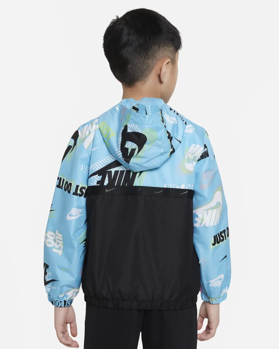 Nike Boys' Baltic Blue Half-Zip Print Blocked Anorak Jacket for Little Kids