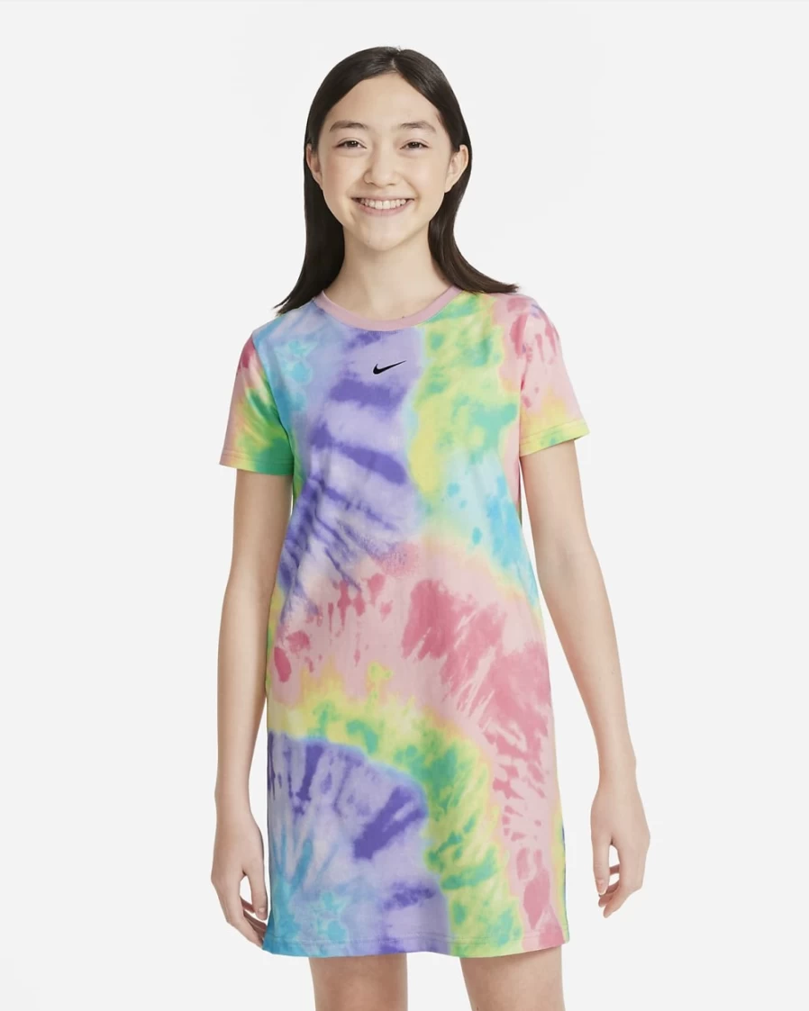 Nike Girls' Arctic Punch Tie-Dye T-Shirt Dress - Sportswear for Big Kids